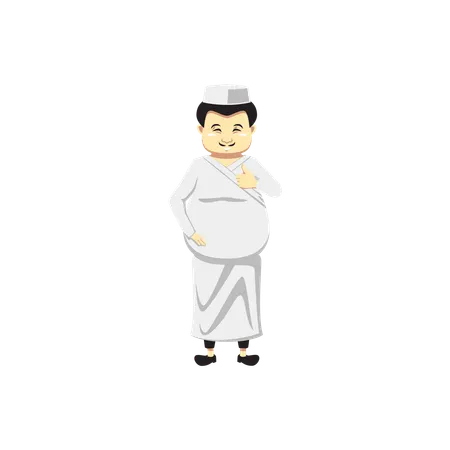 Japanese Chef showing thumbs up  Illustration