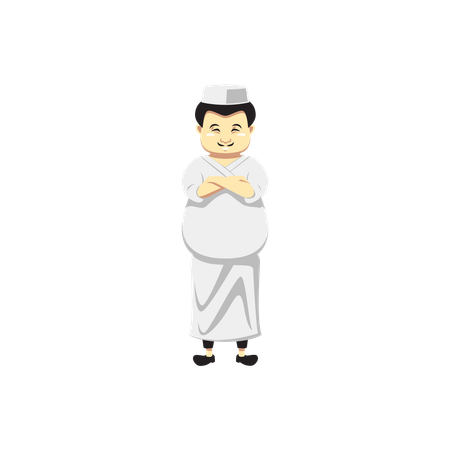 Japanese Chef standing  Illustration
