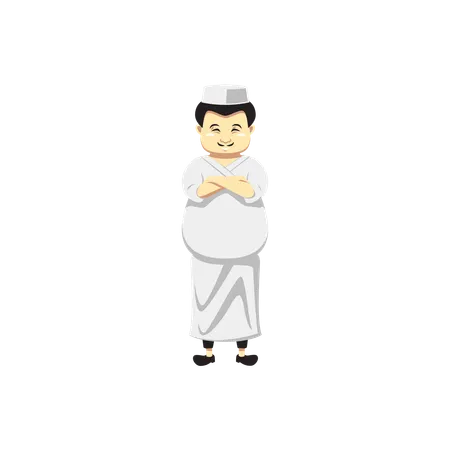 Japanese Chef standing  Illustration