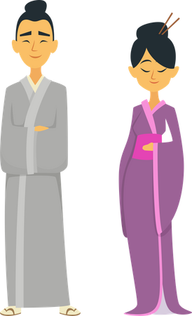 Japanese couple  Illustration