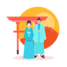 illustration for japanese traditional clothes