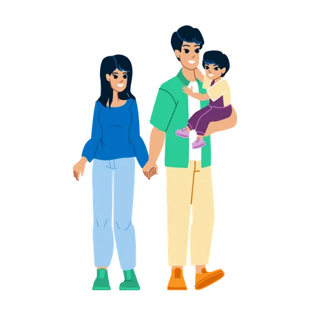 Japanese family  Illustration