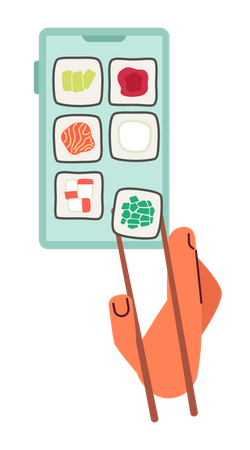 Japanese fast food order online  Illustration