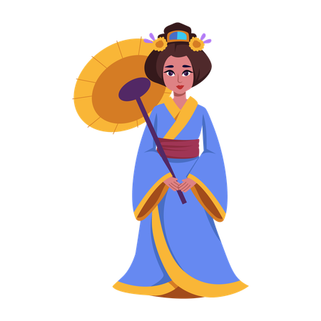 Japanese geisha  Illustration