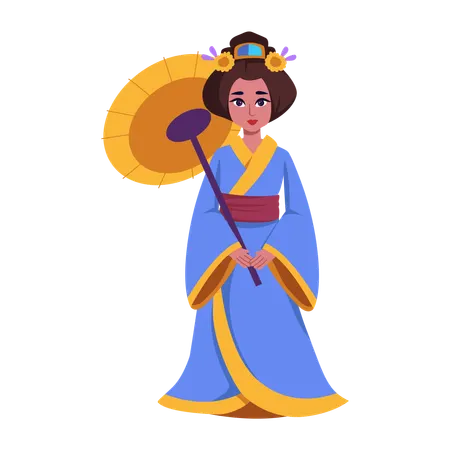 Japanese geisha  Illustration