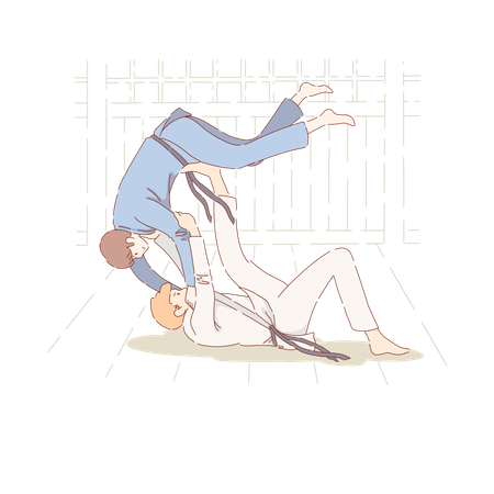 Japanese Martial Arts Sparring  イラスト