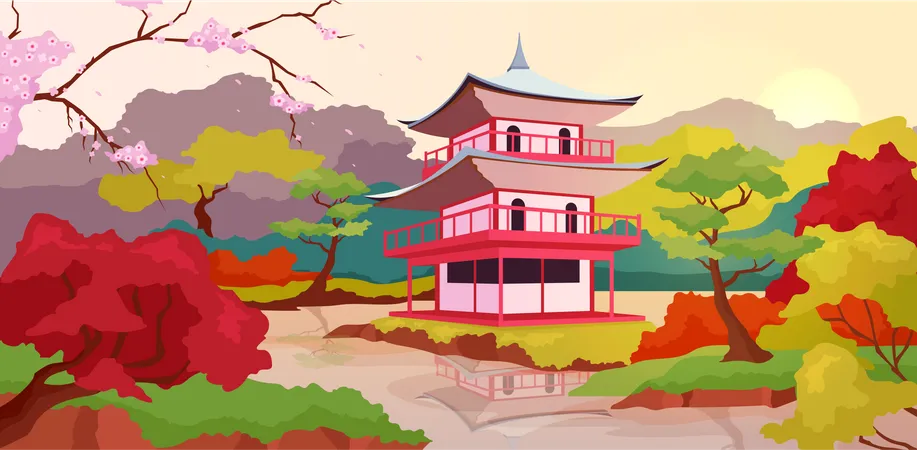 Japanese pagoda Illustration