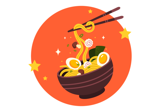 Japanese Ramen Noodle  Illustration