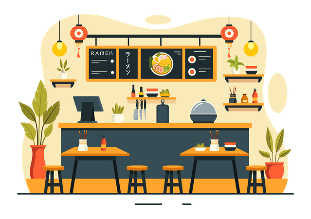 Japanese Ramen Restaurant  Illustration