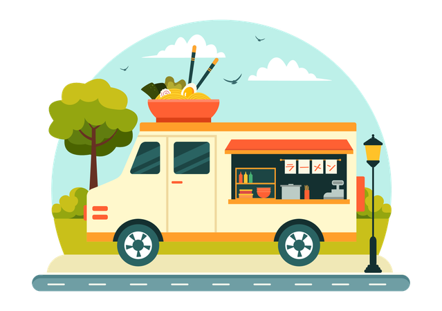 Japanischer Ramen-Truck  Illustration