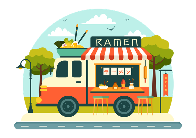 Japanischer Ramen-Truck  Illustration