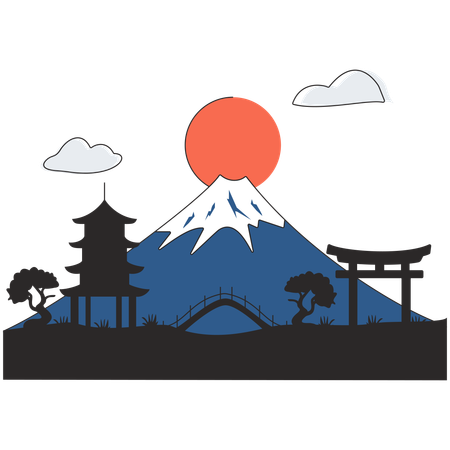 Japão - Monte Fuji  Ilustração