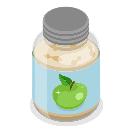 Jar of apple jam  Illustration