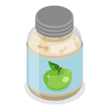 Jar of apple jam  イラスト