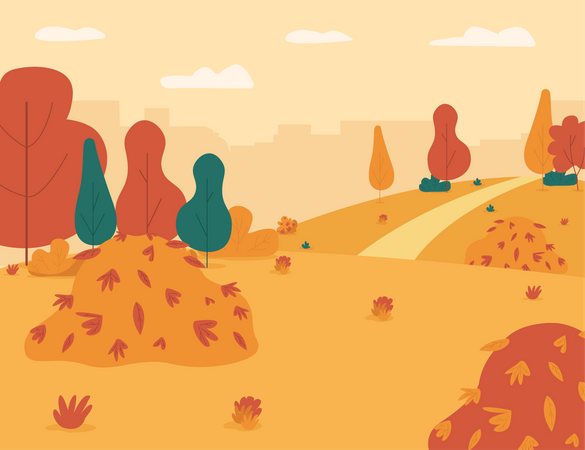 Jardin d'automne  Illustration