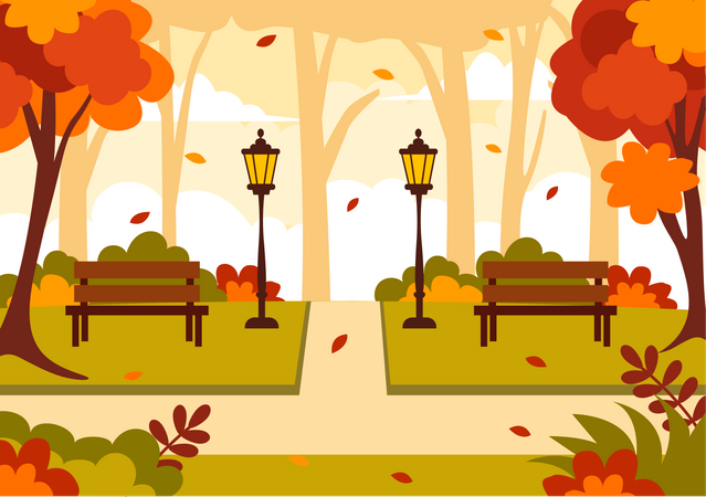 Jardin d'automne  Illustration