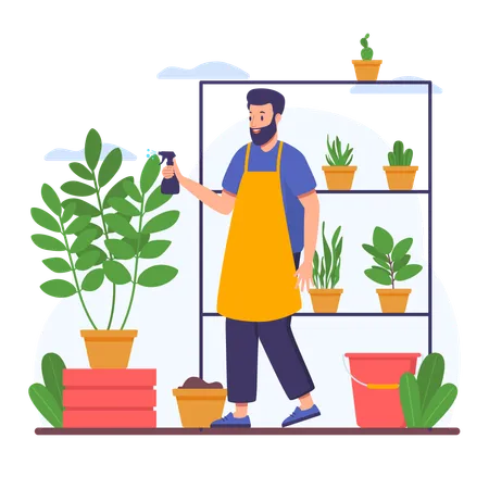 Jardineiro masculino  Ilustração