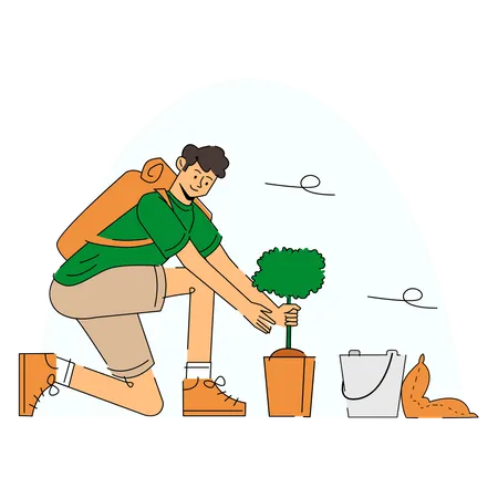 Jardinería Verde  Ilustración