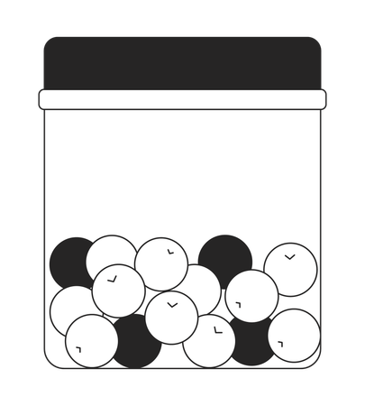 Pote transparente cheio de frutas secas  Ilustração