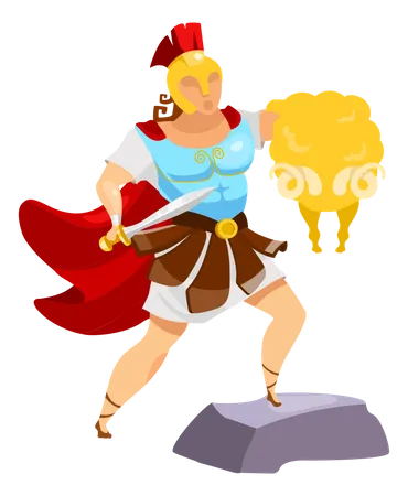 Jason With Golden Fleece Flat Vector Illustration Fighter With Yellow Ram Fur Victory Symbol Classical Antiquity Legend Greek Mythology Agronaut Isolated Cartoon Character On White Background Illustration