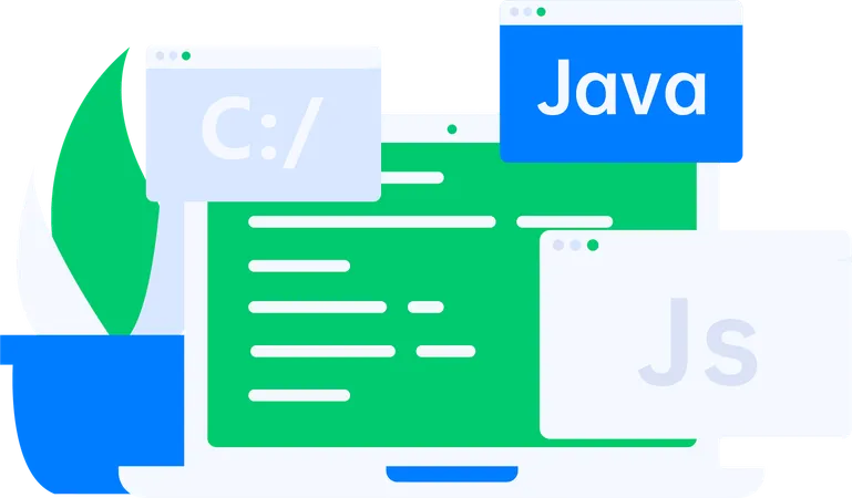 JavaコーディングとWeb開発  イラスト