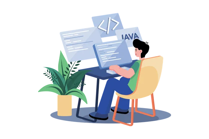 Java Developer Developed Website  Illustration