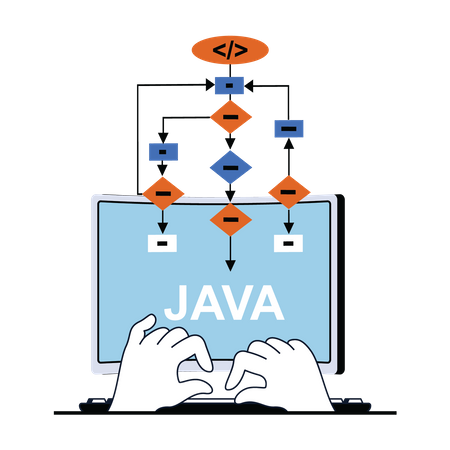 Java flow chart diagram  Illustration