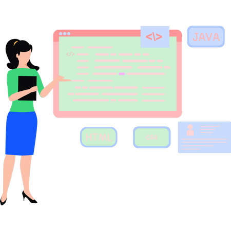 Java Programmer is working on Java coding Illustration