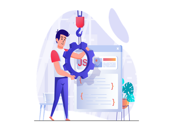 JavaScript backend development  Illustration