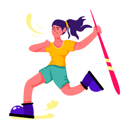 Javelin Player  Illustration