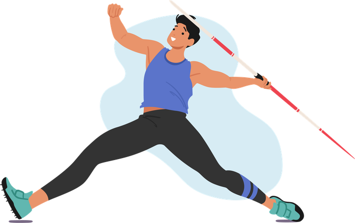 Javelin Thrower Athlete Male  Illustration