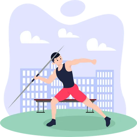 Javelin Thrower  Illustration