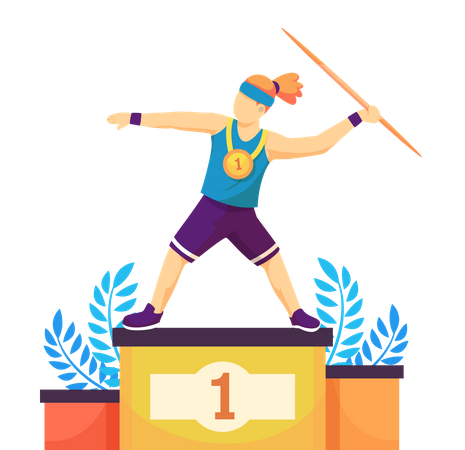 Javelin throwing athlete championship winner  Illustration