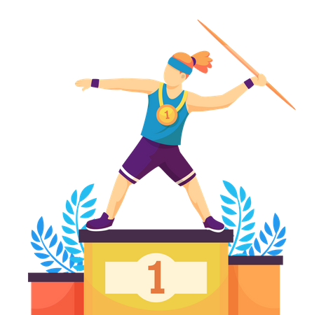 Javelin throwing athlete championship winner  Illustration