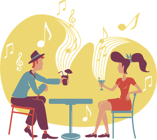 Jazz and cocktail bar  Illustration