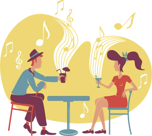 Jazz and cocktail bar  Illustration