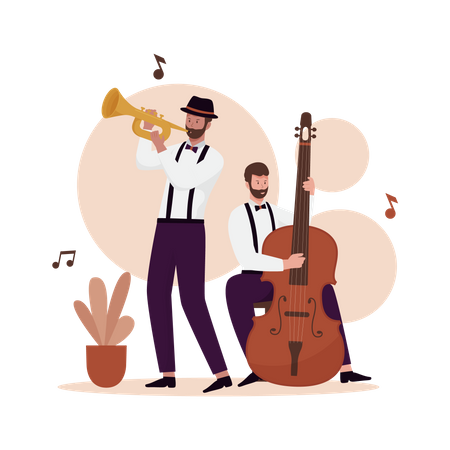 Auftritt einer Jazzband  Illustration