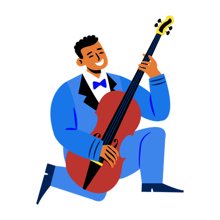 Jazz musician playing music  Illustration