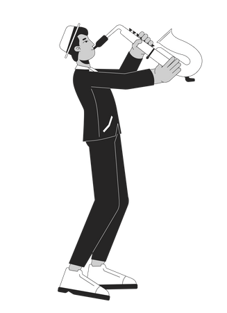 Saxofonista de jazz  Ilustração