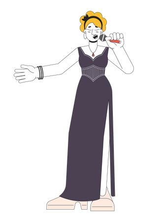 Jazz singer with microphone  Illustration