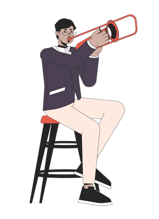 Jazz trombone player  Illustration