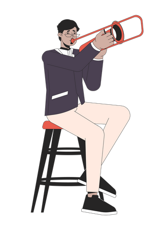 Jazz trombone player  Illustration