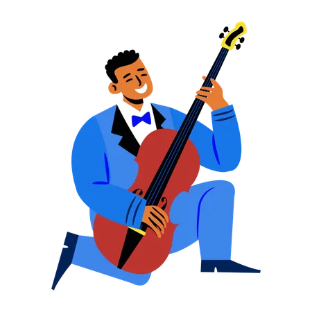 Jazzmusiker spielt Musik  Illustration