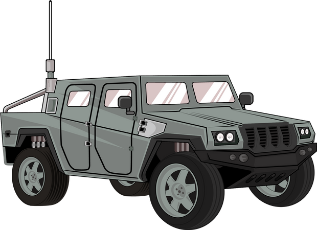 Jeep Army Car  Illustration