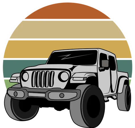 Jeep de aventura  Ilustración