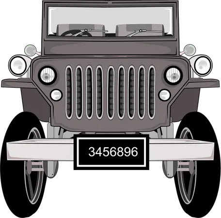 Jeep retro clásico  Ilustración