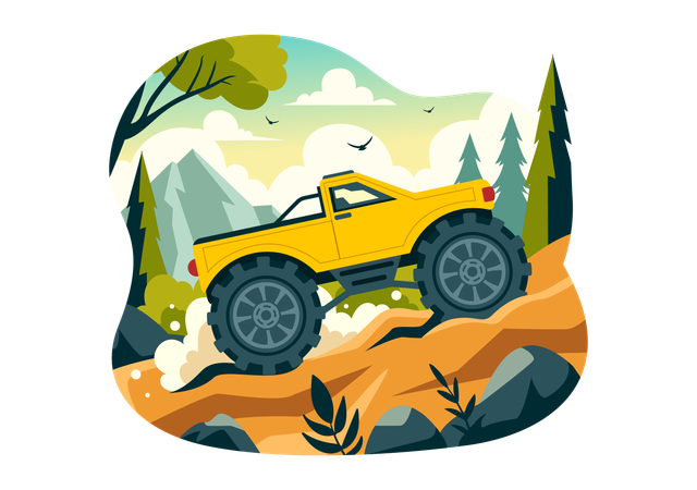 Jeep-Reise  Illustration