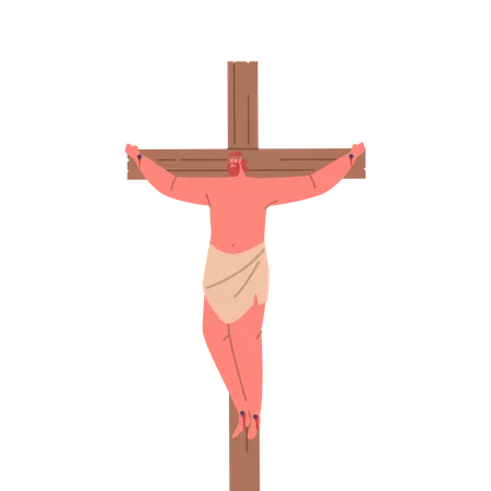Dismas Character Known As The Good Thief Was Crucified Beside Jesus He Is Remembered For His Repentance And The Belief That Jesus Granted Him Salvation In His Final Moments Vector Illustration Illustration