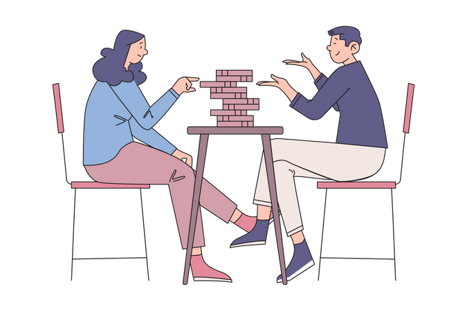 Jenga-Spiel  Illustration