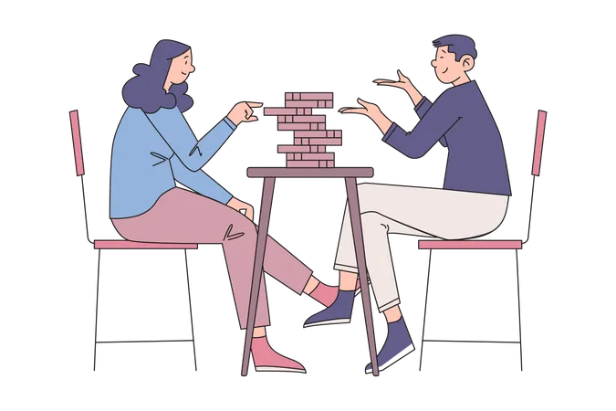 Jenga-Spiel  Illustration